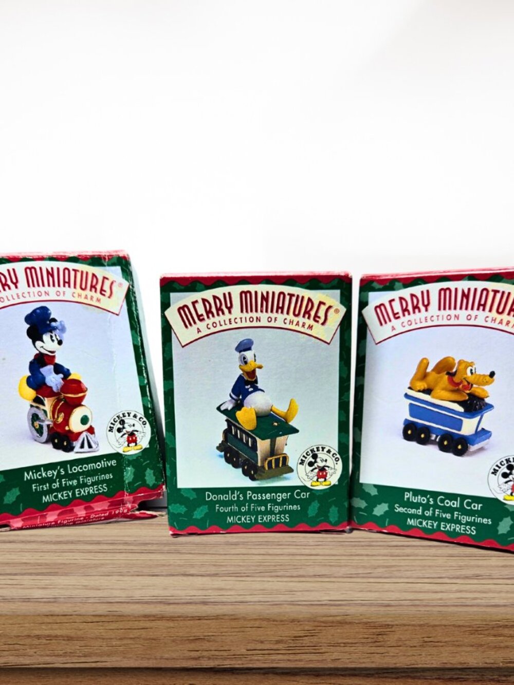 Hallmark Mickey Mouse Express Merry Miniatures Set of 3 Figurines Disney 1998